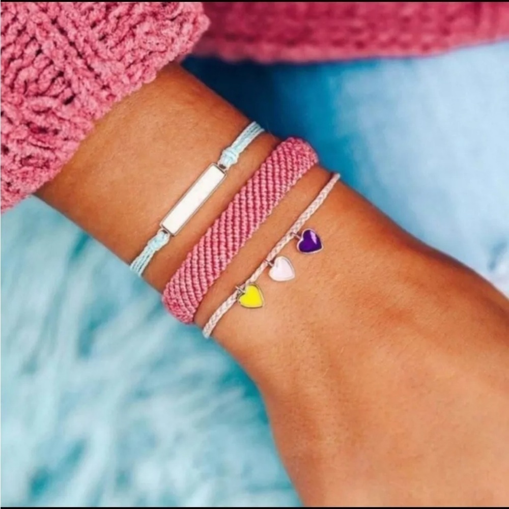 Pura Vida Bracelet Bundle Valentine’s Day Combo Set of 3. Happy Hearts Charms